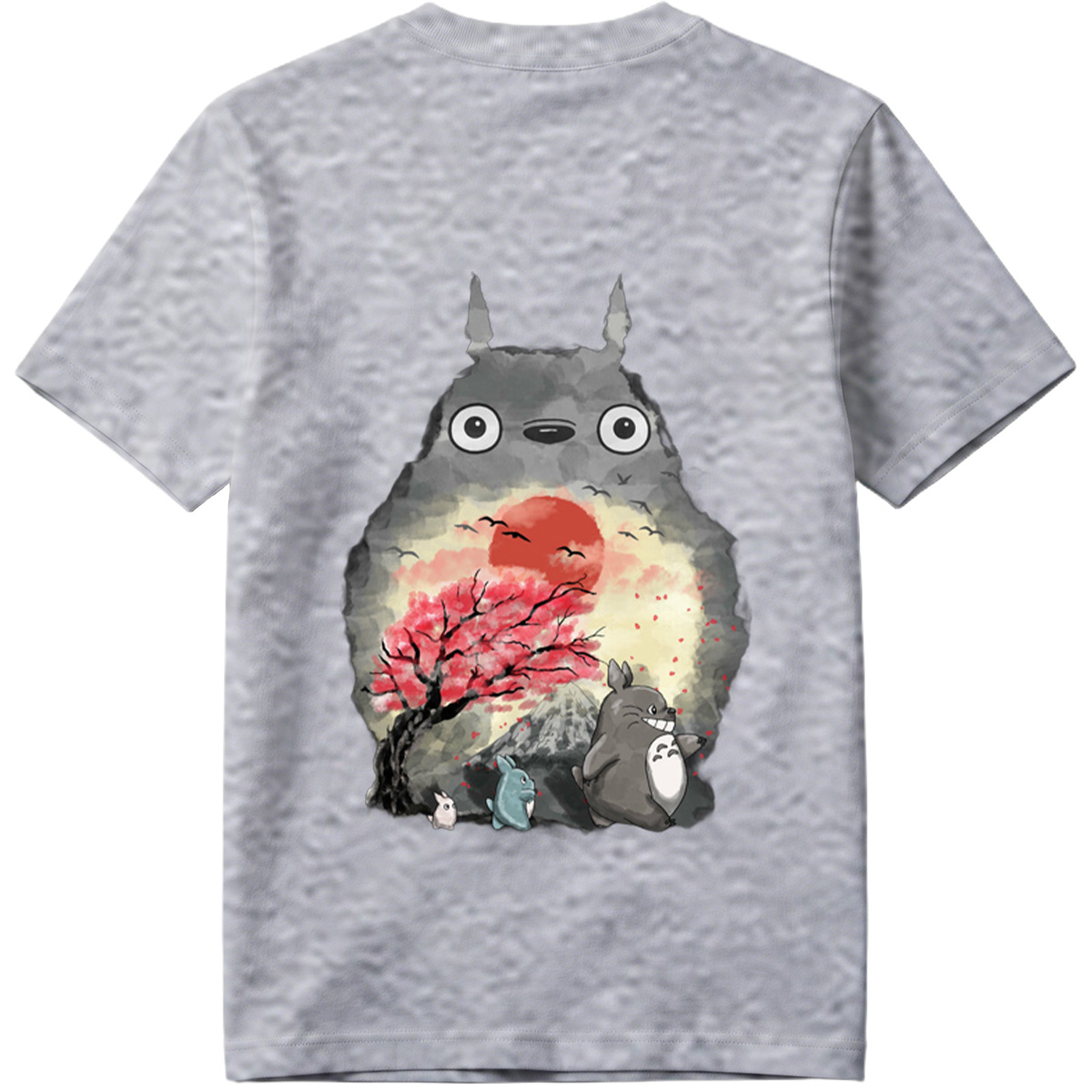 Totoro and Friends in Cherry Blossom Sunset - Tee