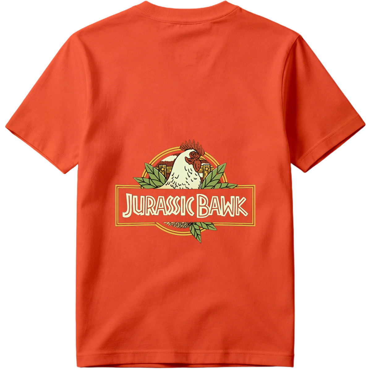 Jurassic Bawk - Chicken Logo Design - Tee