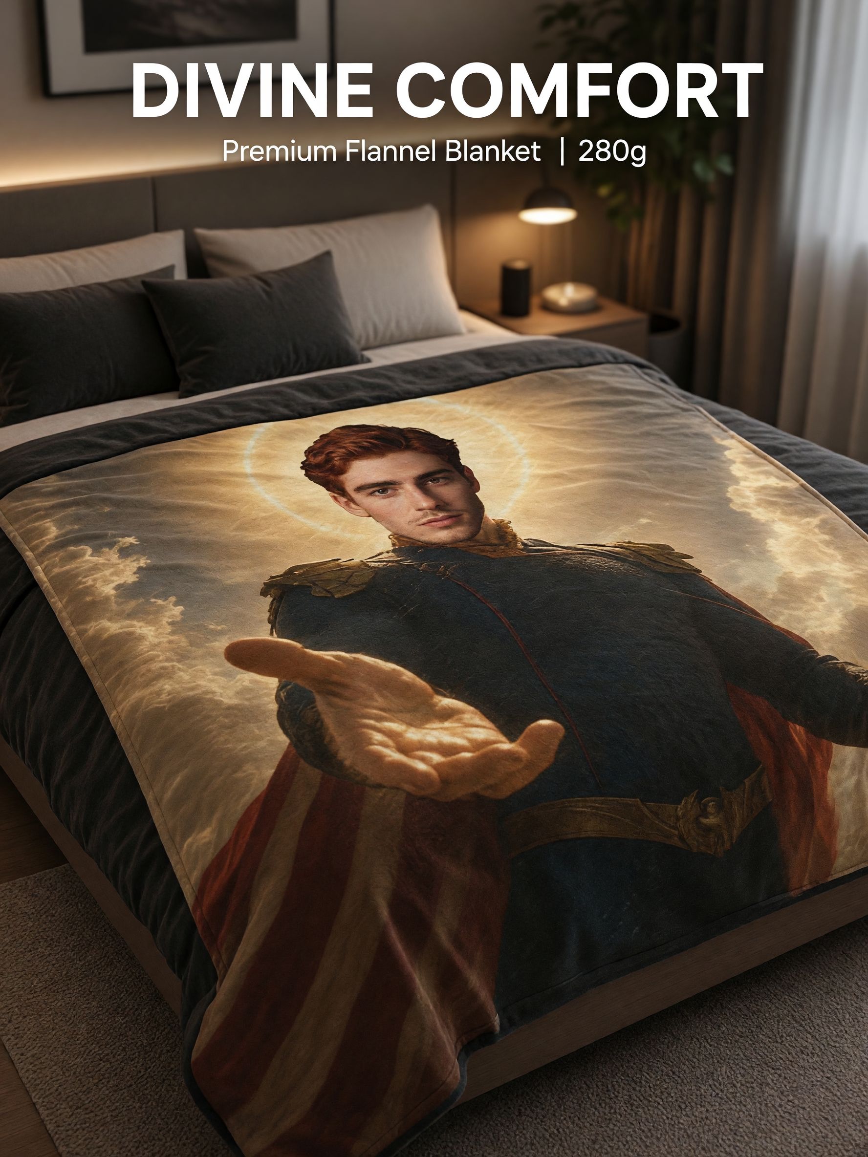 Custom Face Photo Blanket Personalized Superhero Flannel Throw Ultra Soft Anti-Pilling Keepsake for Bed Sofa Couch Gift