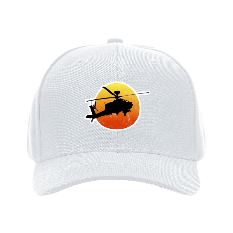 1pc New Baseball Cap Helicopter Silhouette Sunset Print Unisex Adjustable Hat for Outdoor Activities Men Women Casual Streetwear Fashion Accessories