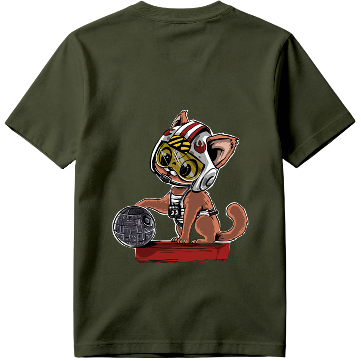 Star Wars Cat Pilot with Death Star - Tee