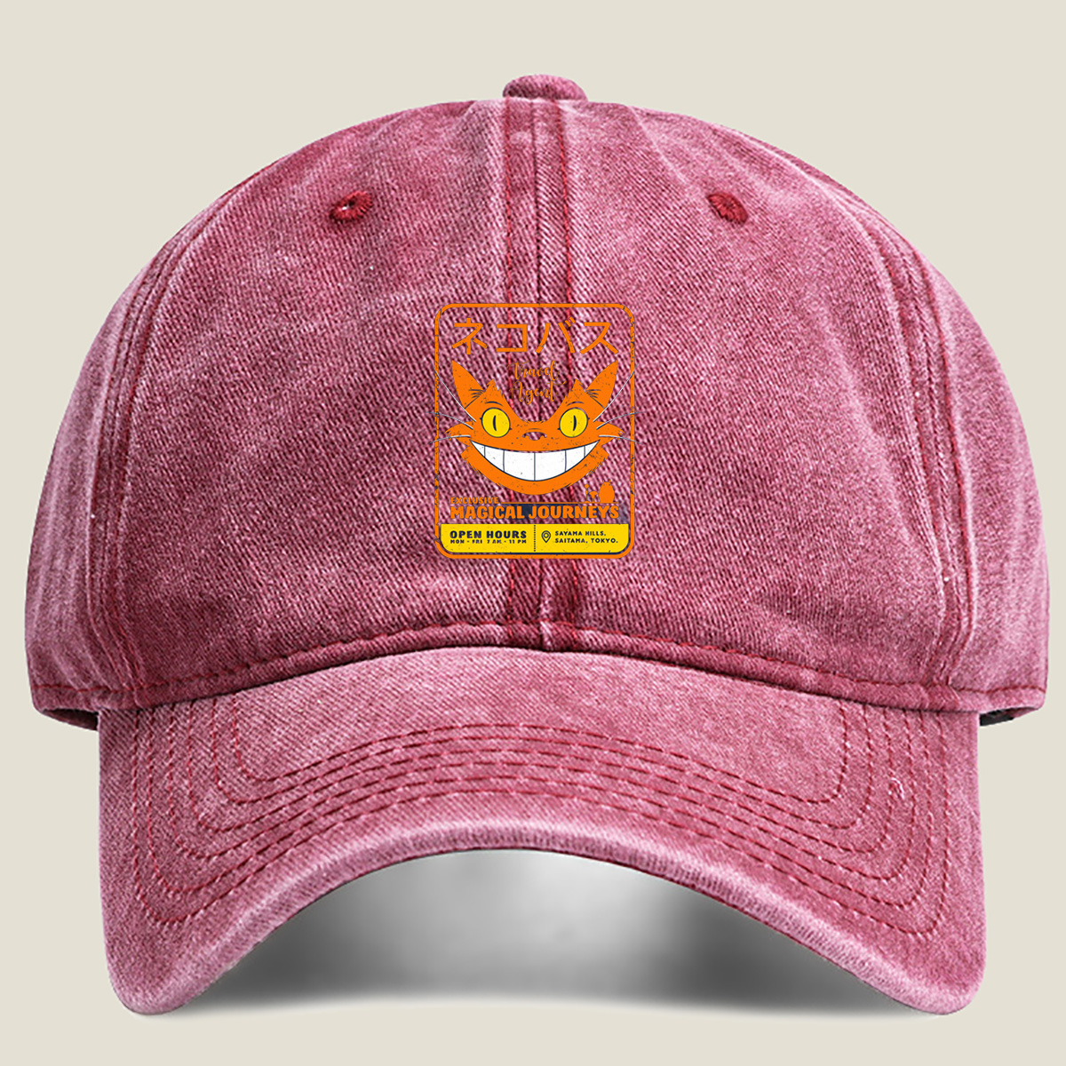 Catbus Travel Agent: Exclusive Magical Journeys - Washed Denim - Baseball Cap