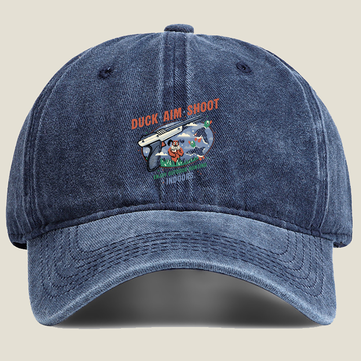 Duck Hunt: Duck Aim Shoot – Enjoy Outdoor Hunting Indoors - Washed Denim - Baseball Cap