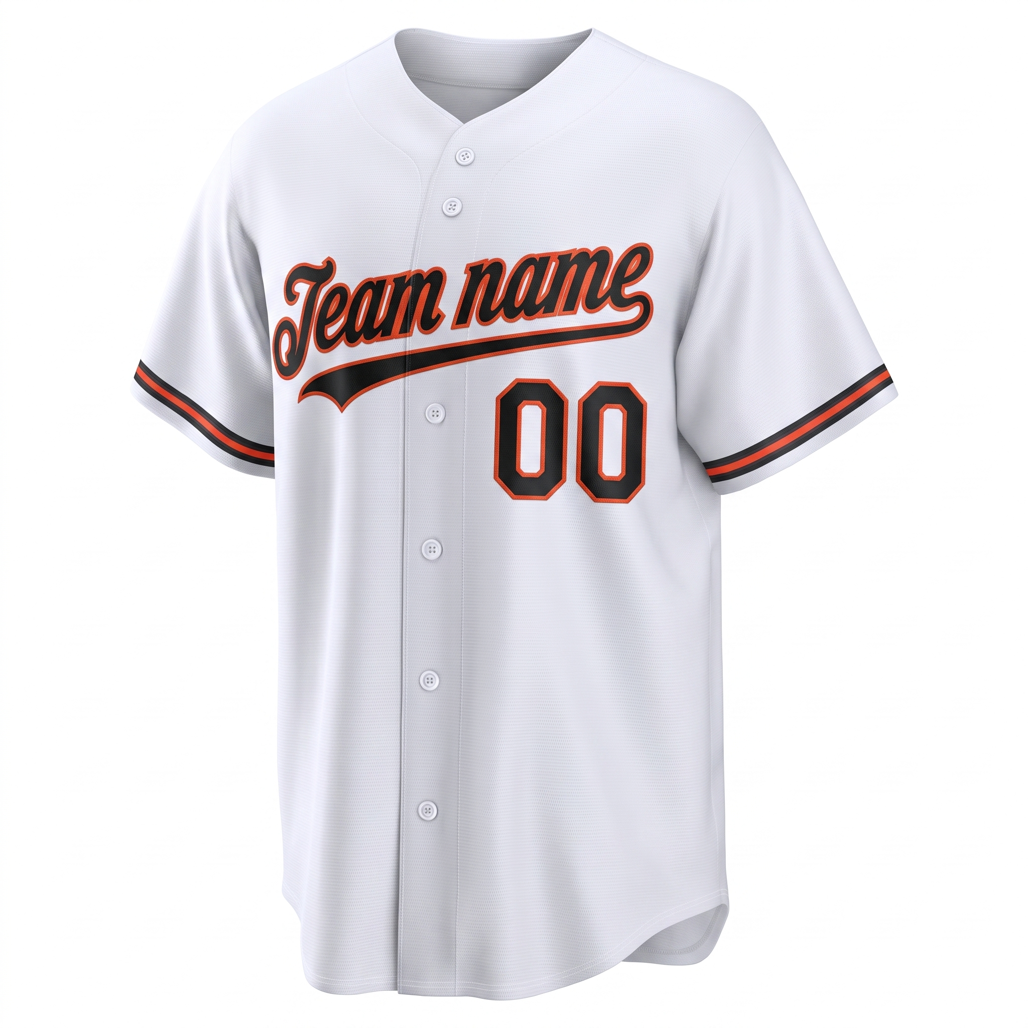 Custom Baltimore City Style Baseball Jersey White Full Button Short Sleeve For Men And Youth