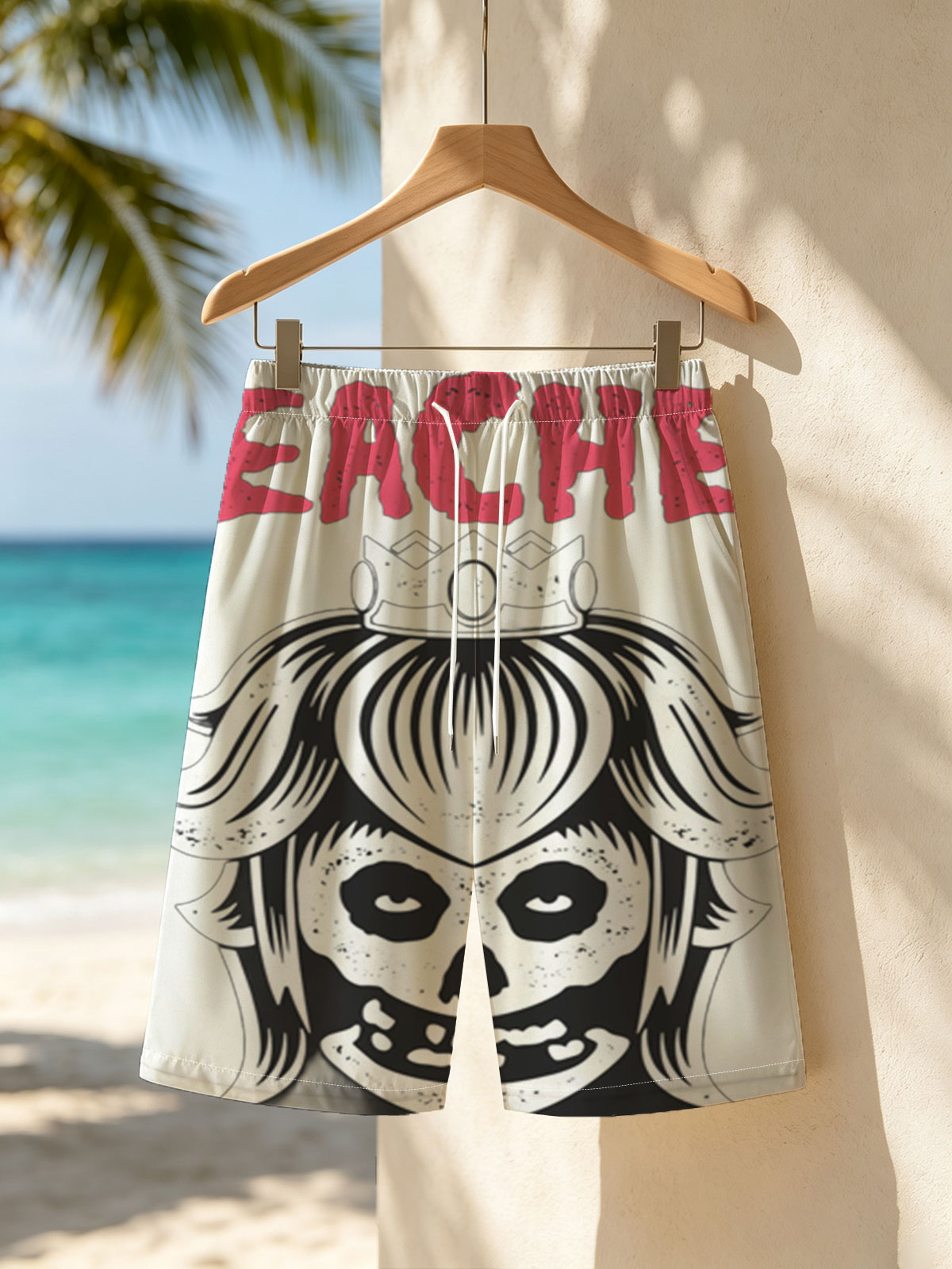Peaches - Skull Queen with Crown -  Beach shorts