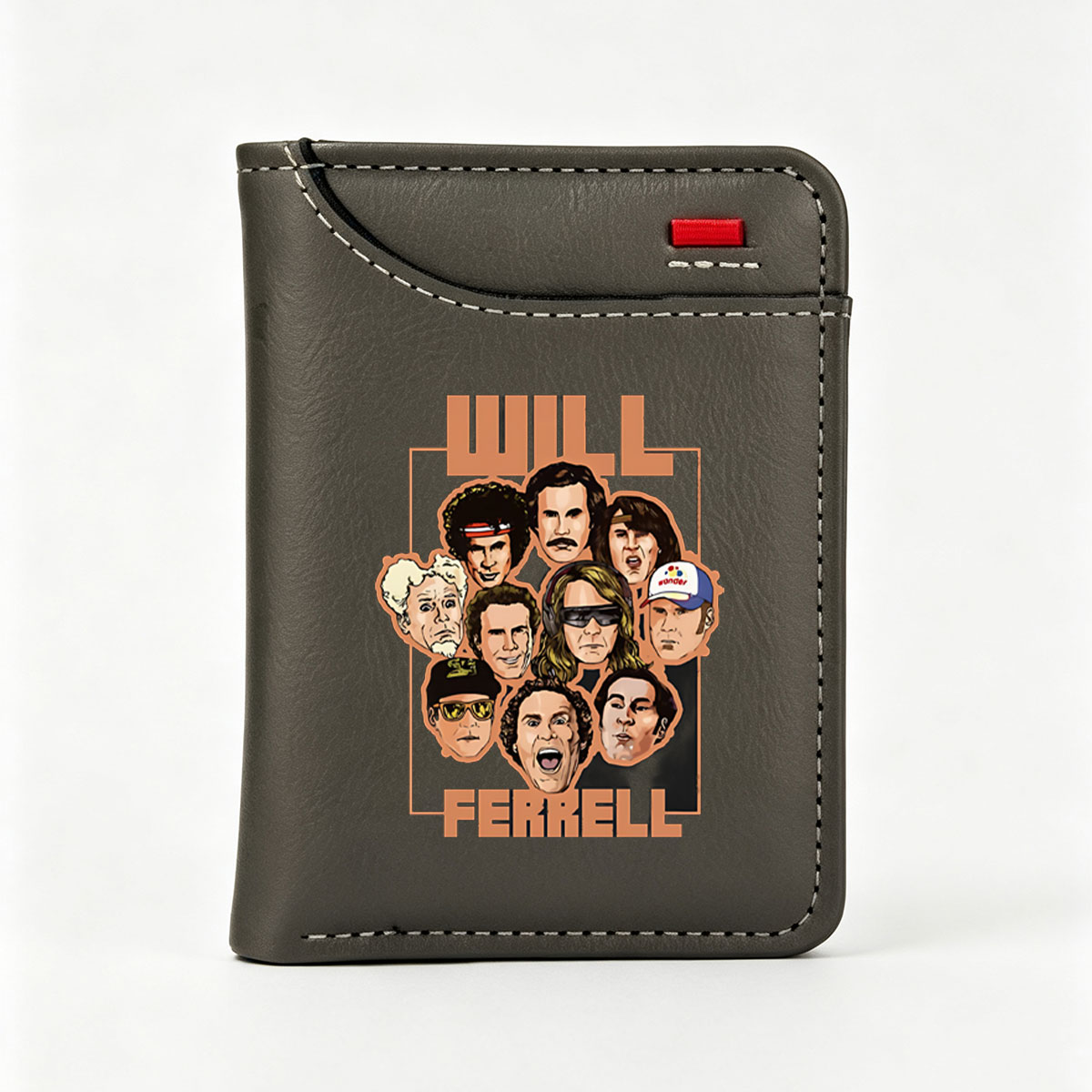 Will Ferrell: Iconic Characters and Roles Collage - Vertical Style Wallet