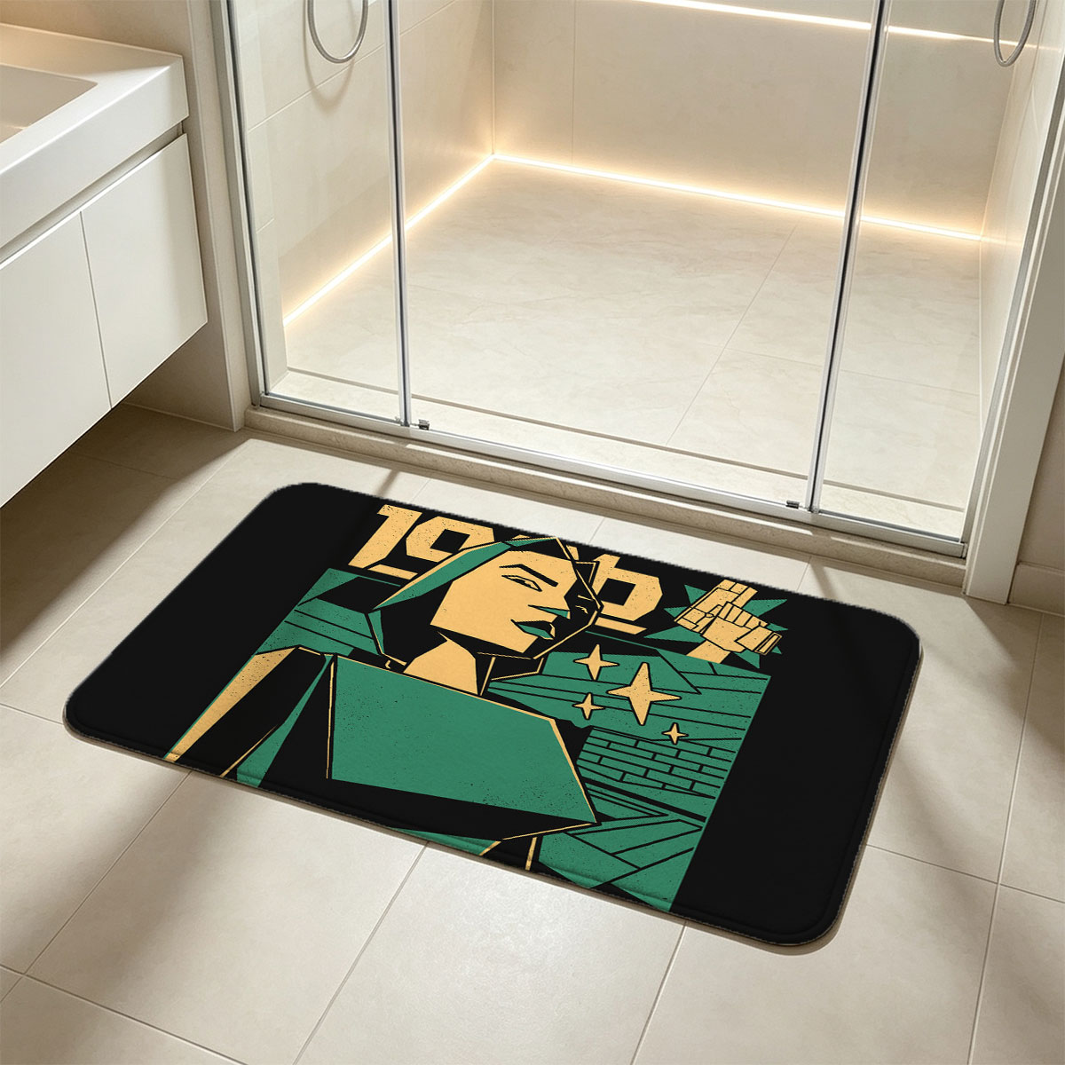 1984: A Woman's Defiance in a Dystopian World - Flannel floor mat