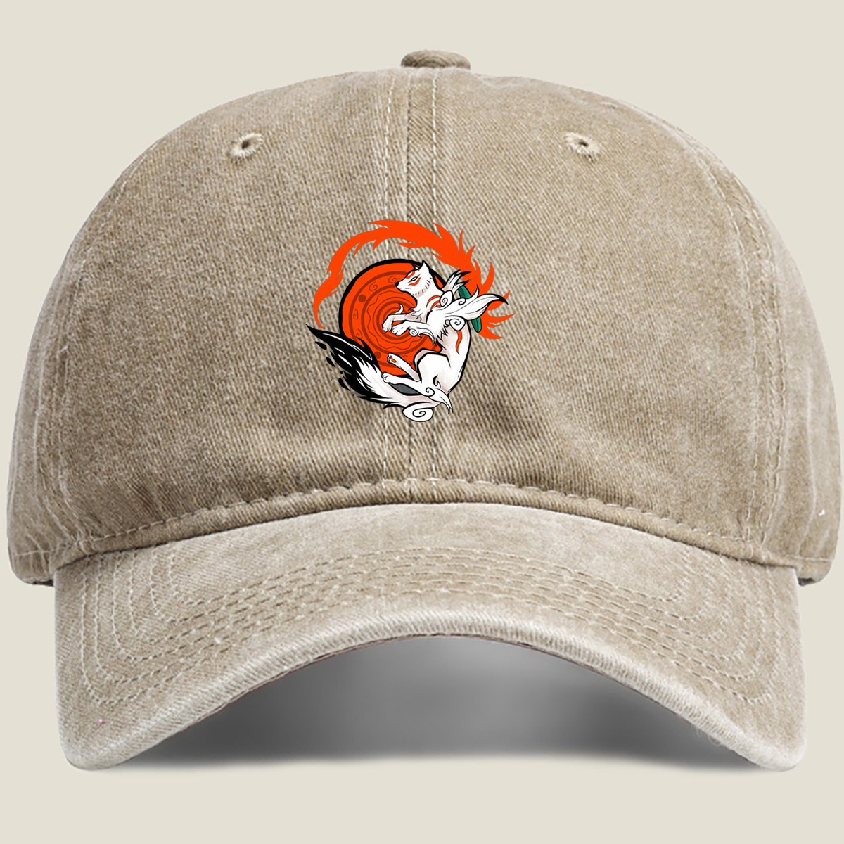 Naruto: Kurama and Nine-Tailed Fox - Washed Denim - Baseball Cap