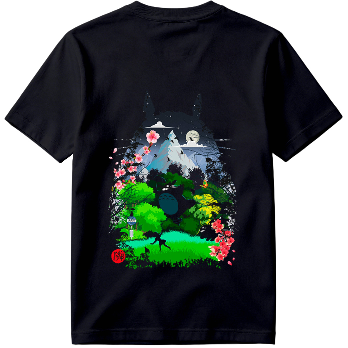 Totoro in the Cherry Blossom Garden - Tee