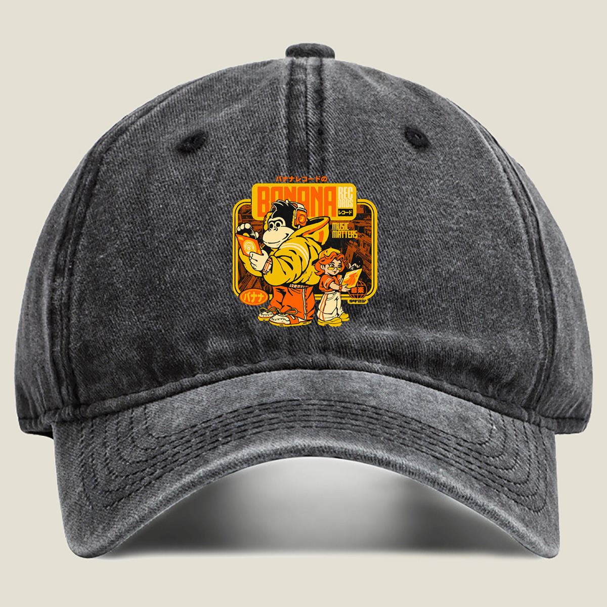 Banana Records: Diddy Kong and Dixie Kong - Washed Denim - Baseball Cap