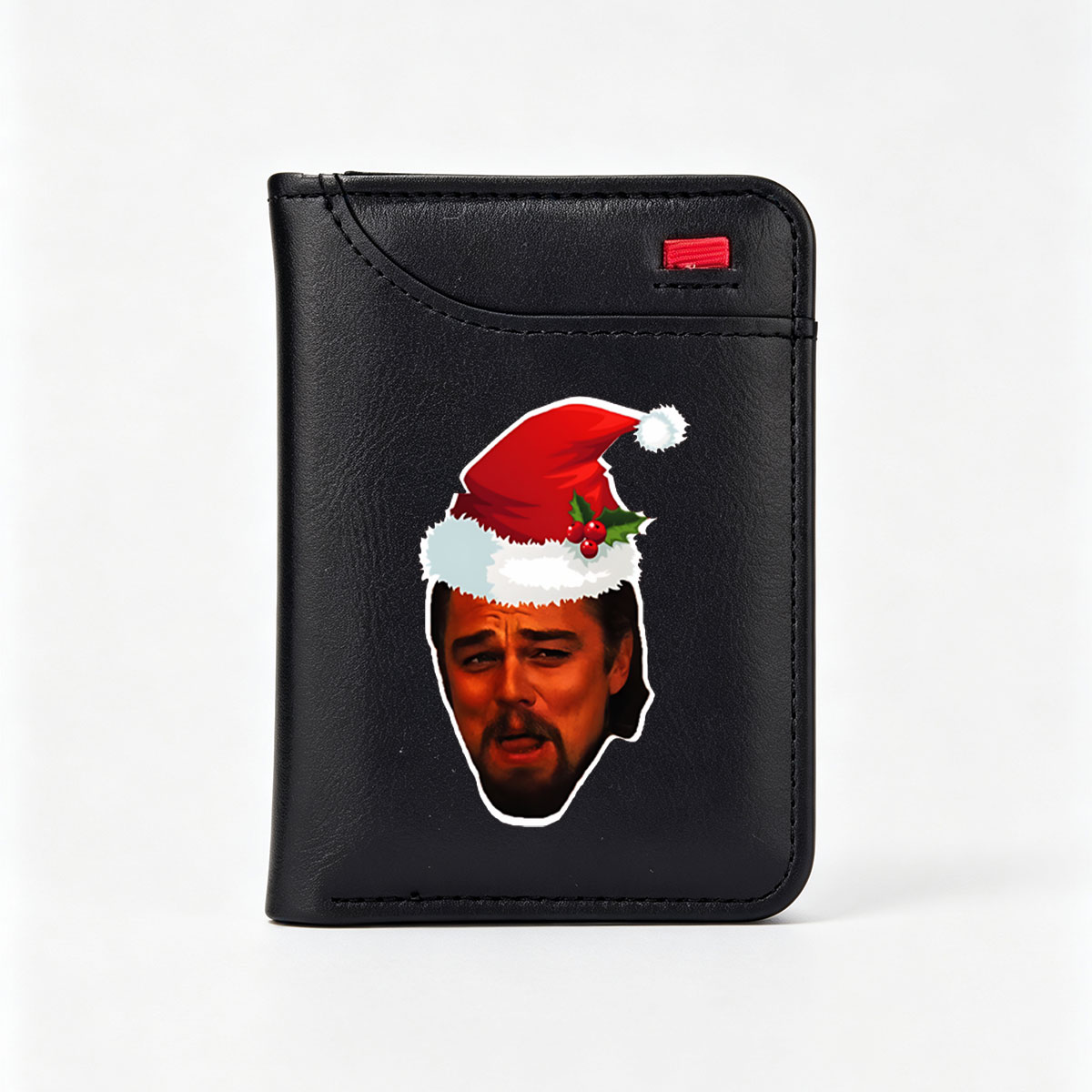 Colin Farrell in a Santa Hat with Holly Decorations - Vertical Style Wallet