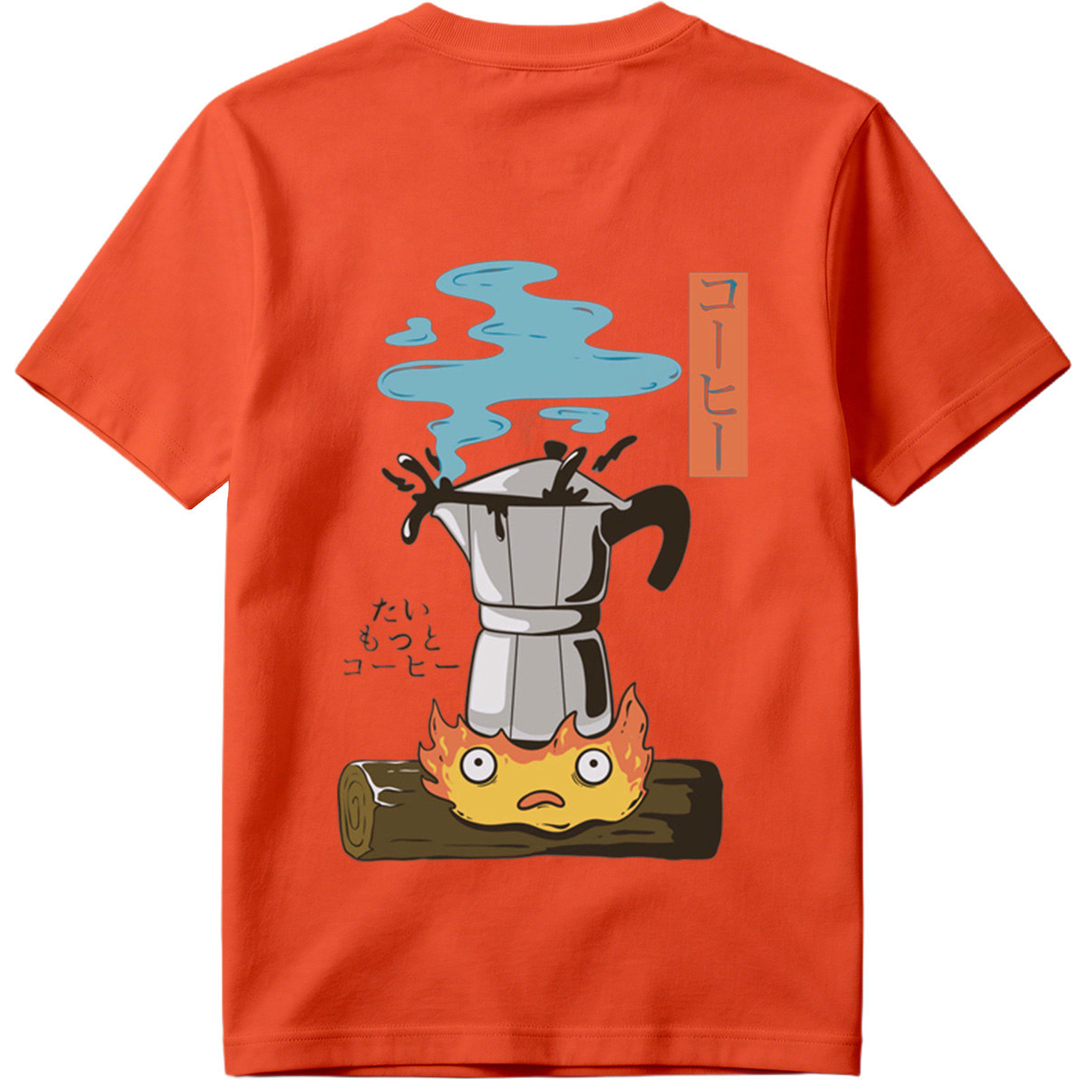 Coffee Pot and Flame Character - Tee