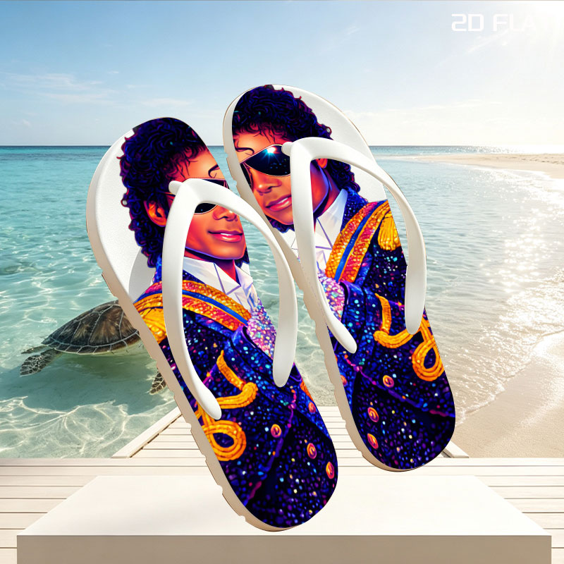 Michael Jackson in Iconic Military Jacket and Sparkling Glove -  flip-flops