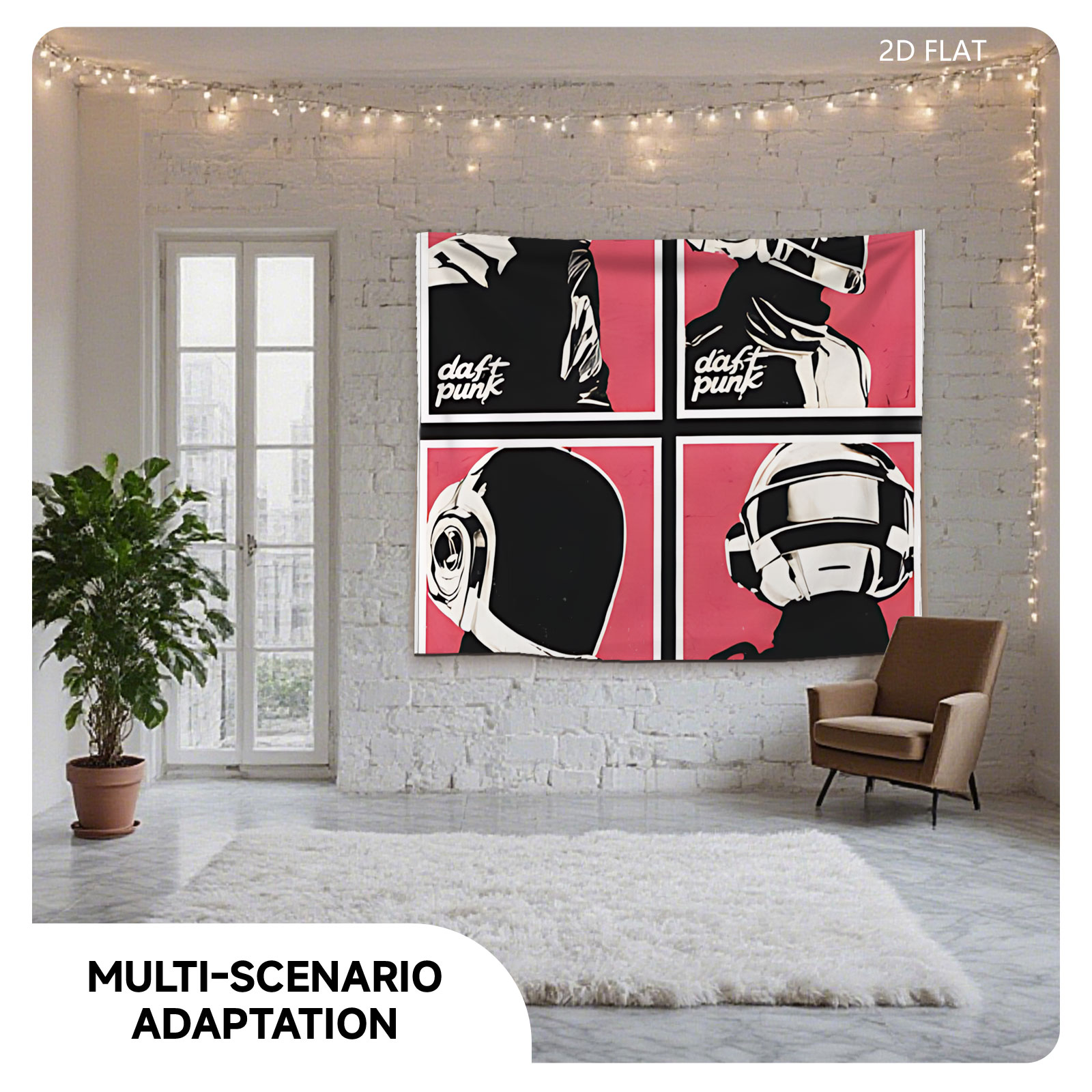 Daft Punk: Iconic Helmeted Duo in Four Distinct Poses - Tapestry
