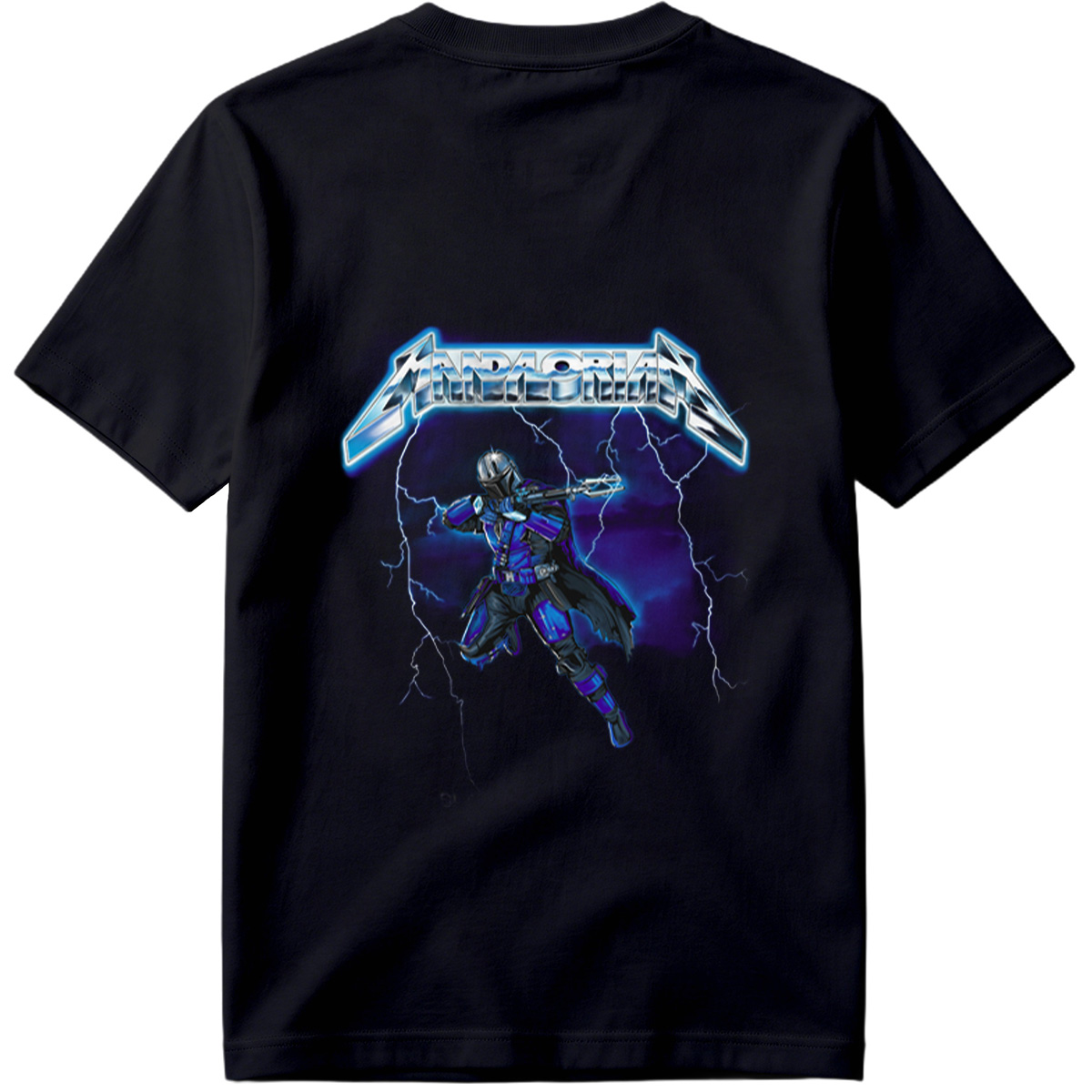 Mandalorian: The Armored Warrior in Stormy Skies - Tee