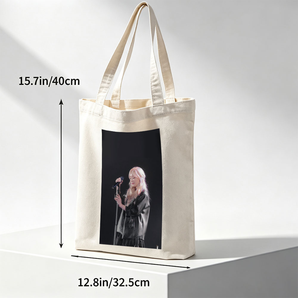Lisa Blackpink Live Performance on Stage Holding Microphone in Leather Outfit - Canvas tote bags