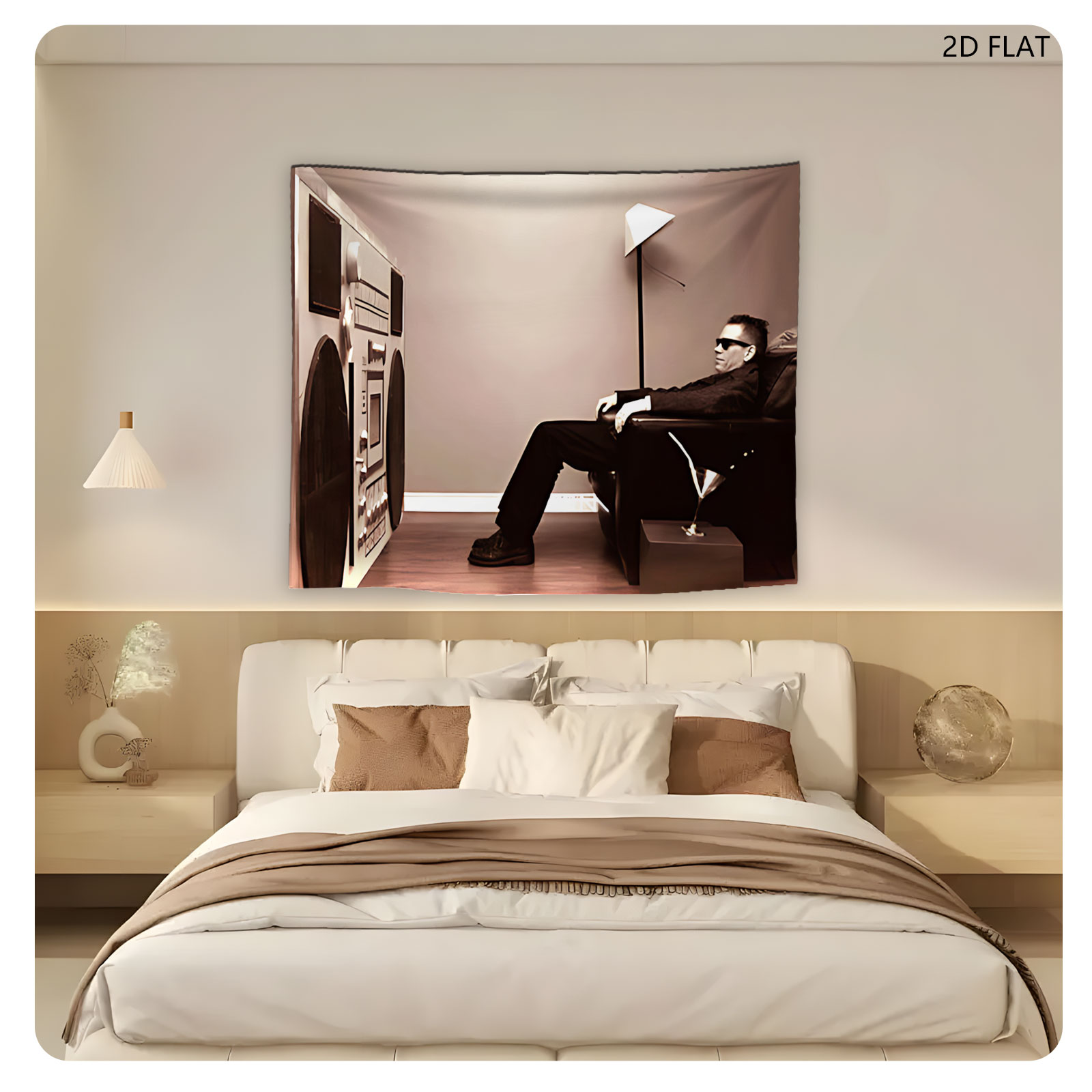 Man in Suit with Boombox and Martini Glass - Tapestry