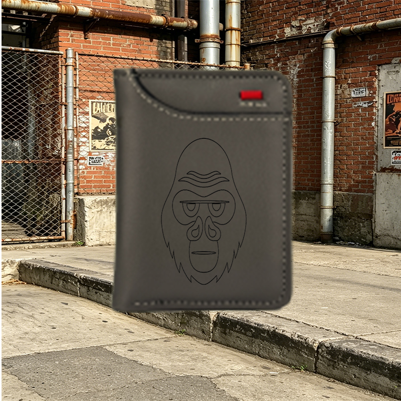 Unisex Vertical Wallet with Monkey Face Print Design – Stylish Compact Wallet for Daily Use, Perfect for Students, Young Professionals, and Urban Explorers