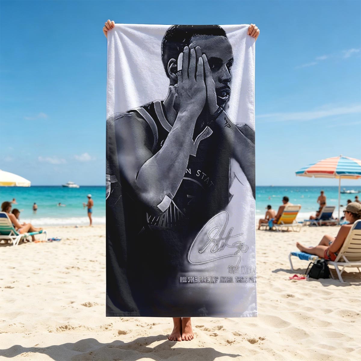 Stephen Curry 2022 Finals MVP All-Star Game MVP Three-Point King - Beach towels