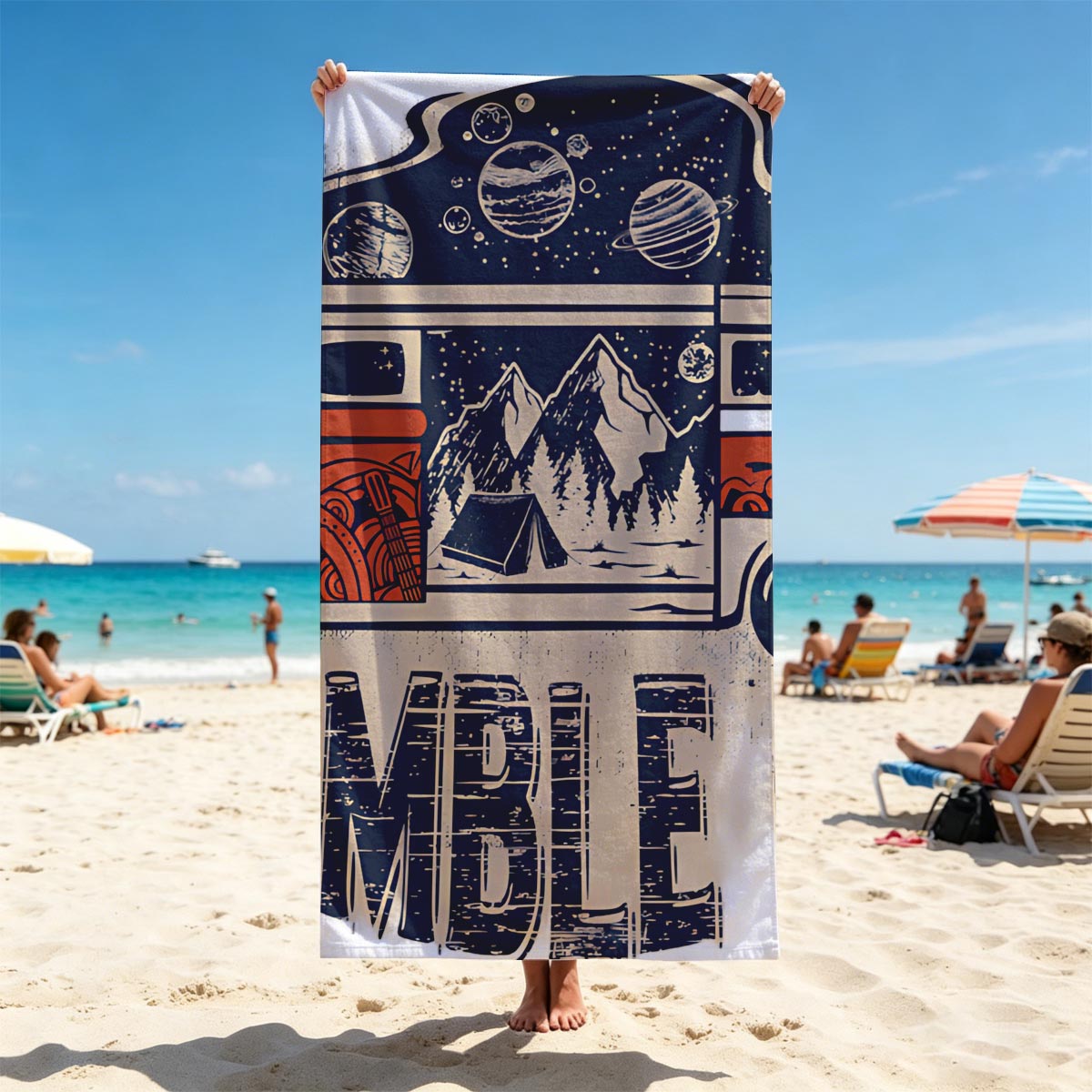 Ramble On: Van Adventure with Mountains, Stars, and Cosmic Vibes - Beach towels