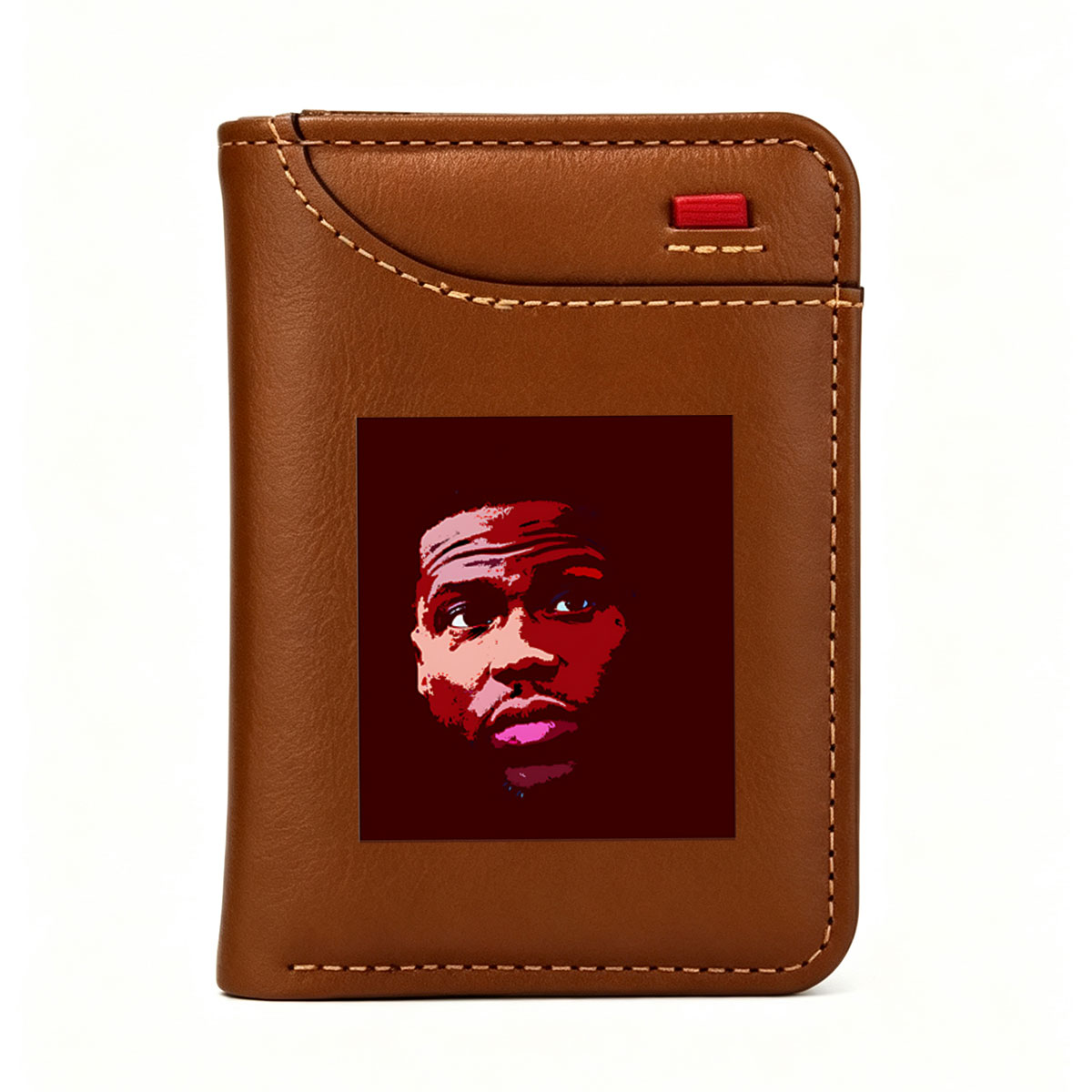 Portrait of a Man in Red Tones - Vertical Style Wallet