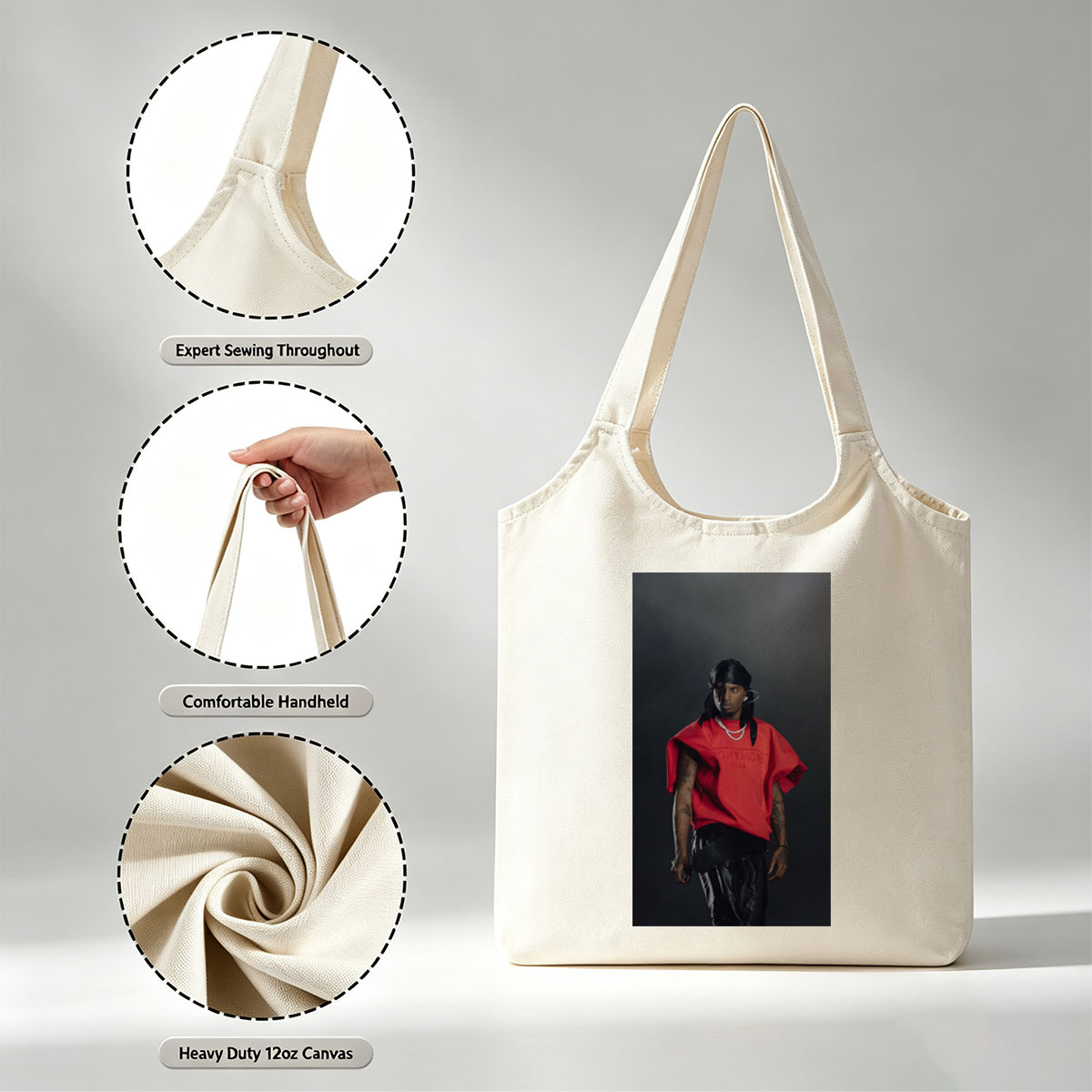 Quavo in a Bold Red Look with Leather Pants and Statement Jewelry - Canvas shoulder bags/