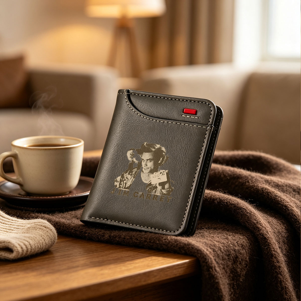Jim Carrey: Actor and Comedian in Classic Portrait Style - Vertical Style Wallet