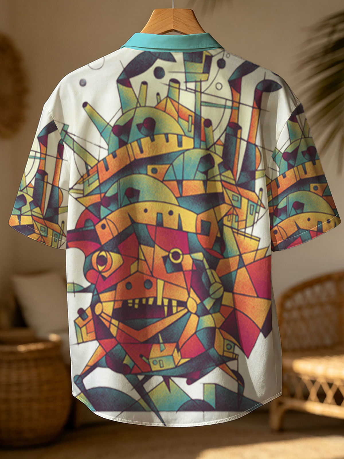 Abstract Mechanical Monster with Vibrant Geometric Design -  Shirt