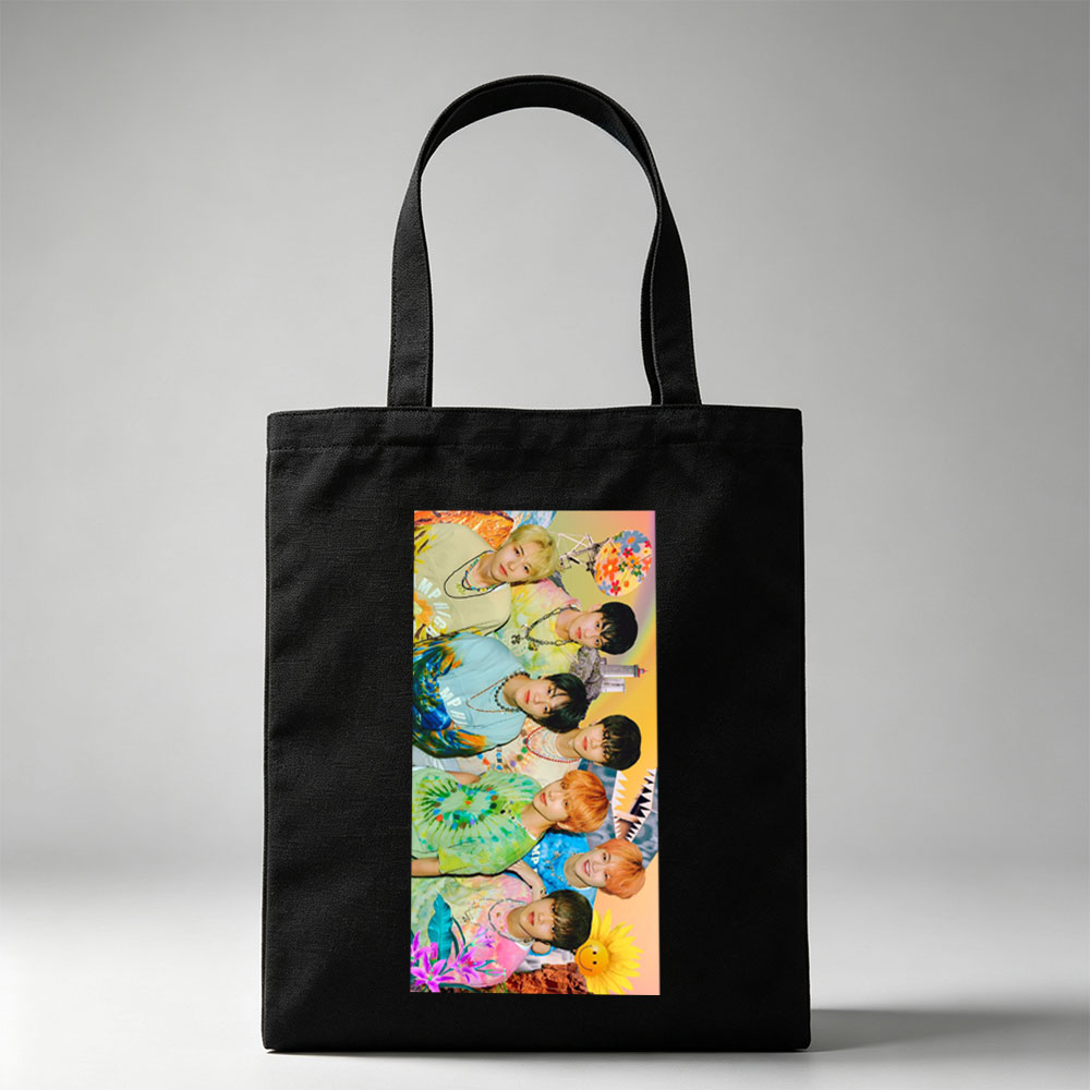 NCT Dream Summer Vibes Colorful Tie-Dye Fashion Group Portrait - Canvas tote bags