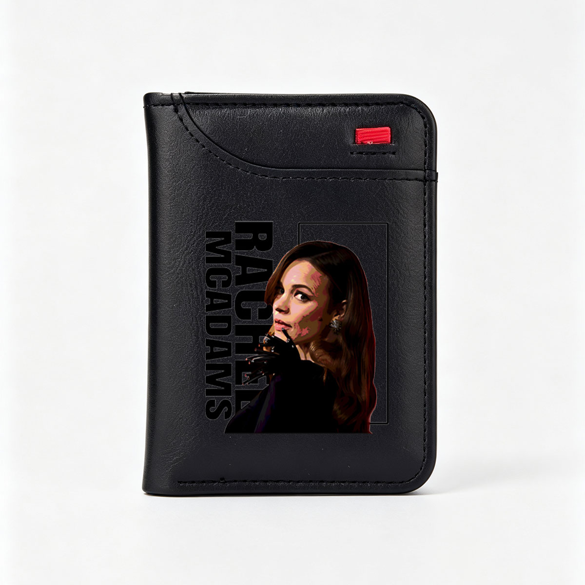 Rachael McAdams in a dramatic pose with bold makeup and elegant attire - Vertical Style Wallet