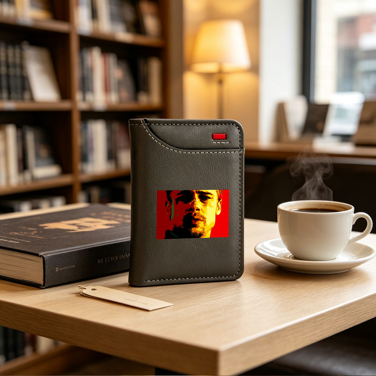 Pop Art Portrait of a Man with Bold Colors and Dramatic Contrast - Vertical Style Wallet