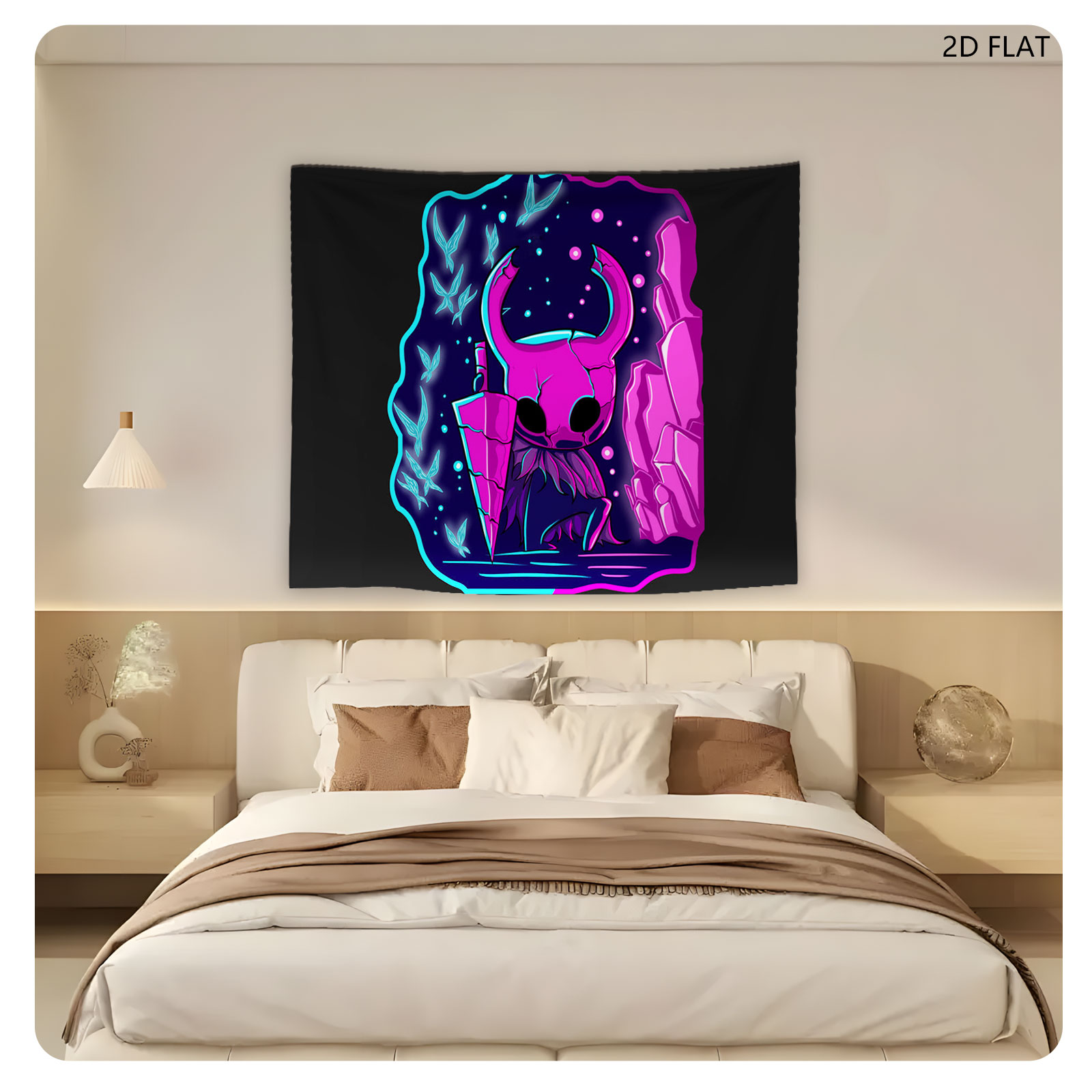 Hollow Knight in a Cosmic Crystal Cavern - Tapestry