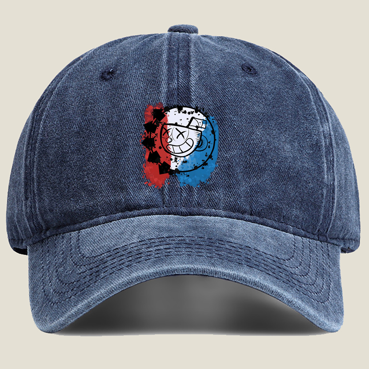 Cuphead: Mugman and the Devil's Deal - Washed Denim - Baseball Cap