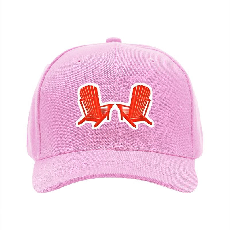 1pc New Baseball Cap with Red Adirondack Chair Print and Text Design Unisex Adjustable Hat for Outdoor Relaxation and Leisure Activities Suitable for Adults Who Love Nature and Casual Style