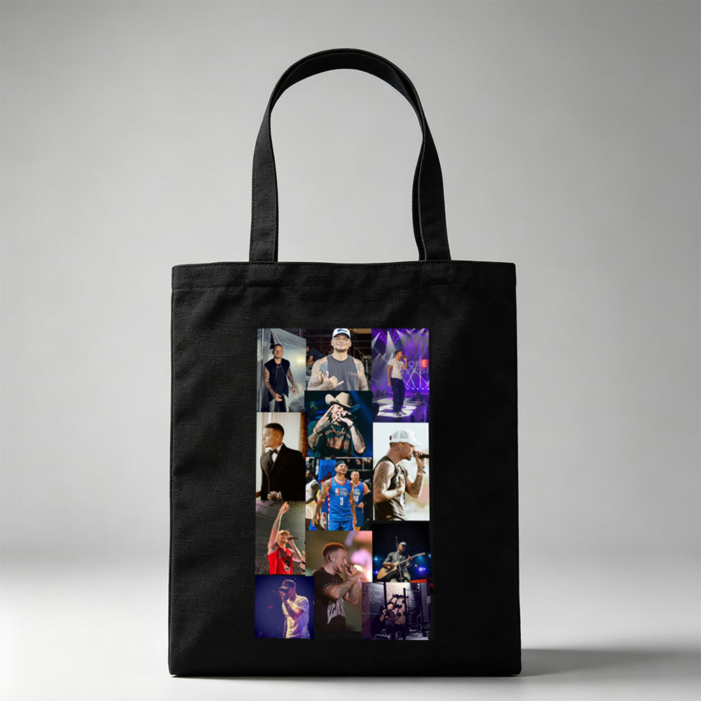 Chris Brown Live Performance and Lifestyle Moments Collage - Canvas tote bags