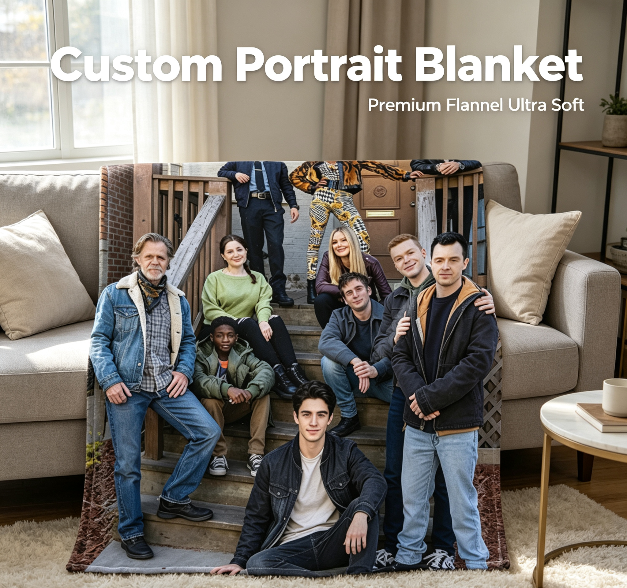 Custom Face Blanket Featuring The Cast of 