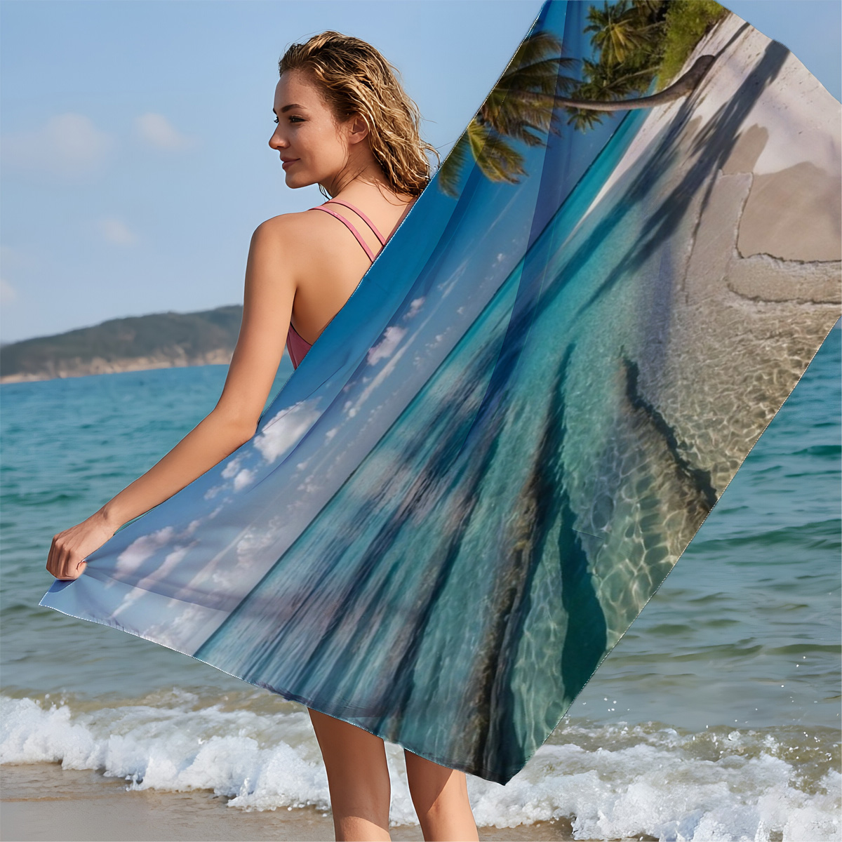 Crystal Clear Waters and Palm Trees on a Tropical Beach - Beach towels