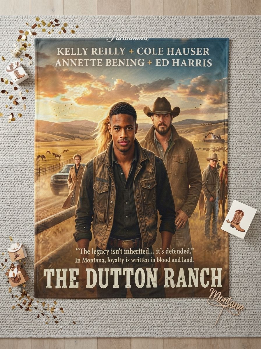 Custom Photo Face Blanket Personalized Western Movie Poster Design Ultra Soft Skin Friendly Warm Flannel Fleece Throw