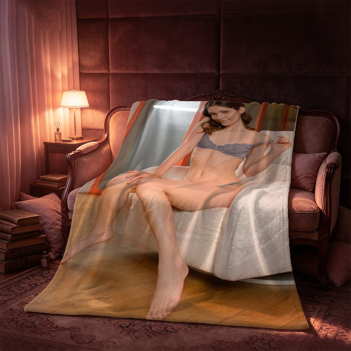 Nude Women on a Sailboat Deck - Blanket