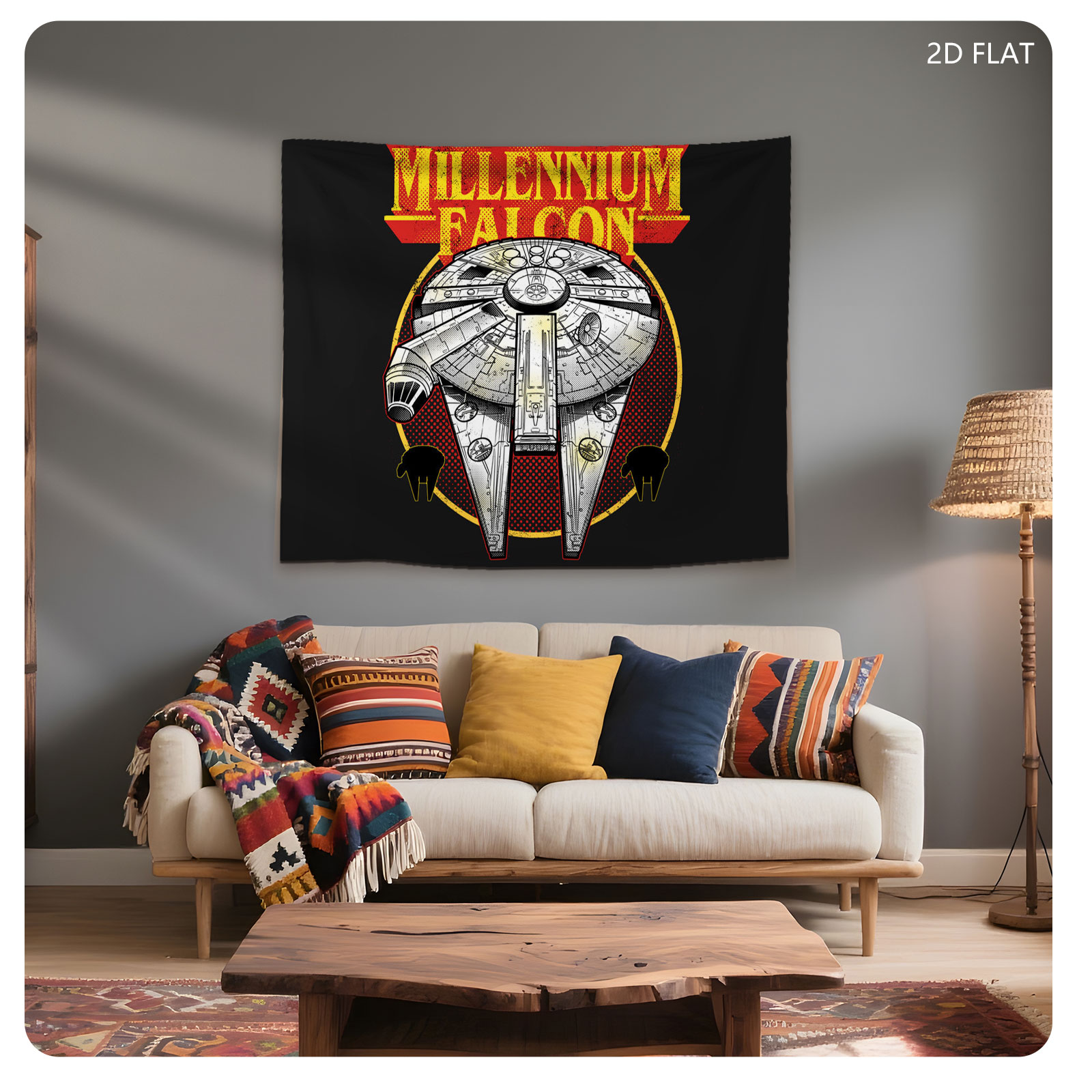 Millennium Falcon Star Wars Spaceship Design - Tapestry