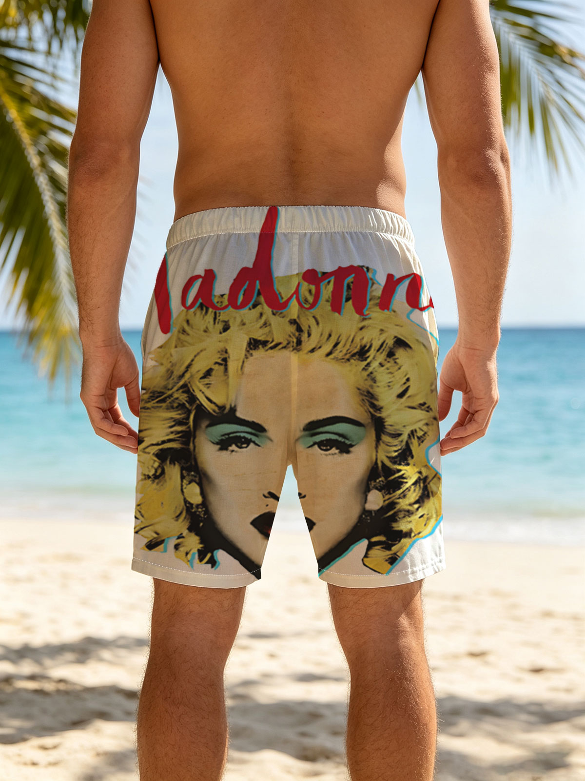 Madonna - Iconic Pop Star Portrait -  Beach shorts
