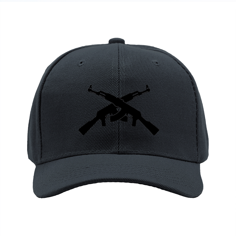 1pc New Baseball Cap with Crossed Guns Print and Bold Text Design Unisex Adjustable Hat for Outdoor Activities and Casual Wear Suitable for Adults Who Love Edgy Street Style and Fashion Statements