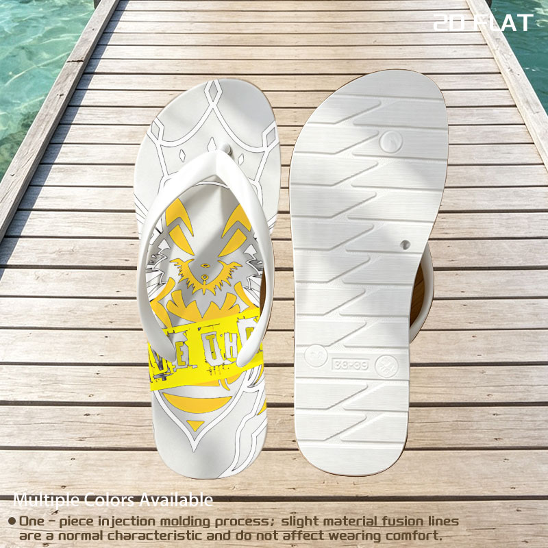 God Save the Queen: Bee with Crown and Yellow Banner -  flip-flops