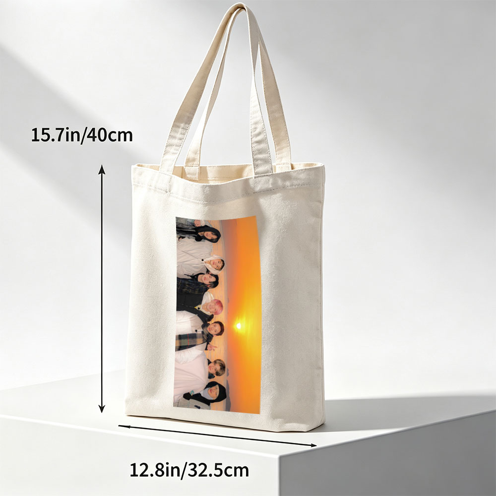 Stray Kids Sunset Beach Group Photo - Canvas tote bags