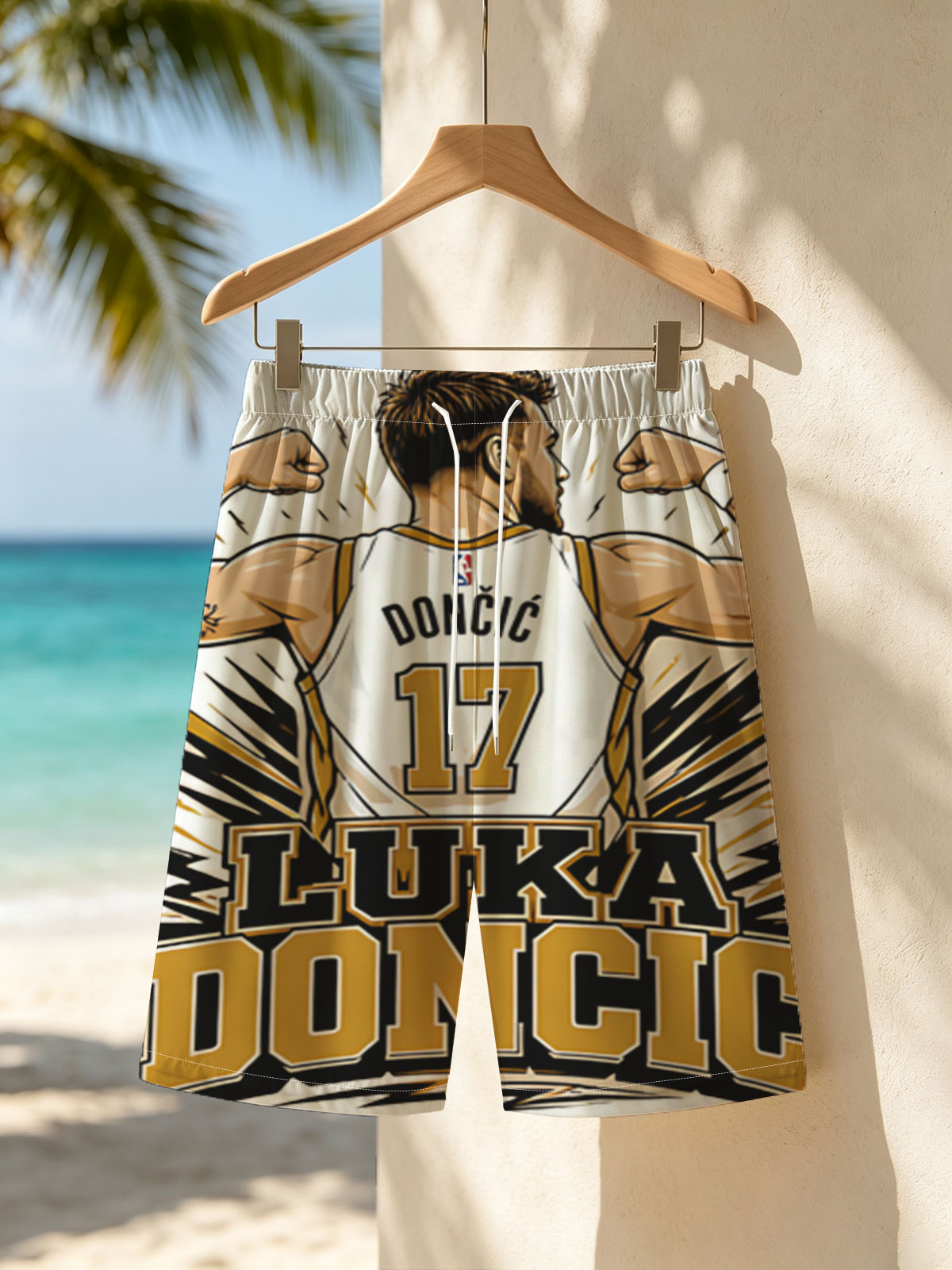 Luka Doncic NBA Player Jersey Artwork -  Beach shorts