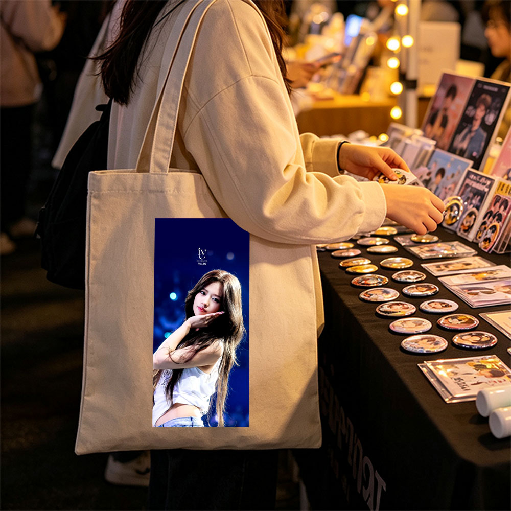 IVE Yujin Stage Performance Close-Up Portrait - Canvas tote bags