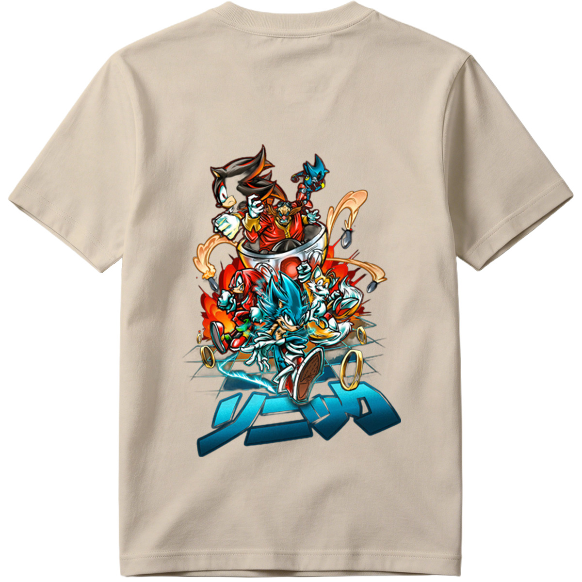Sonic the Hedgehog: Sonic, Shadow, Knuckles, Tails, and Silver in Action - Tee