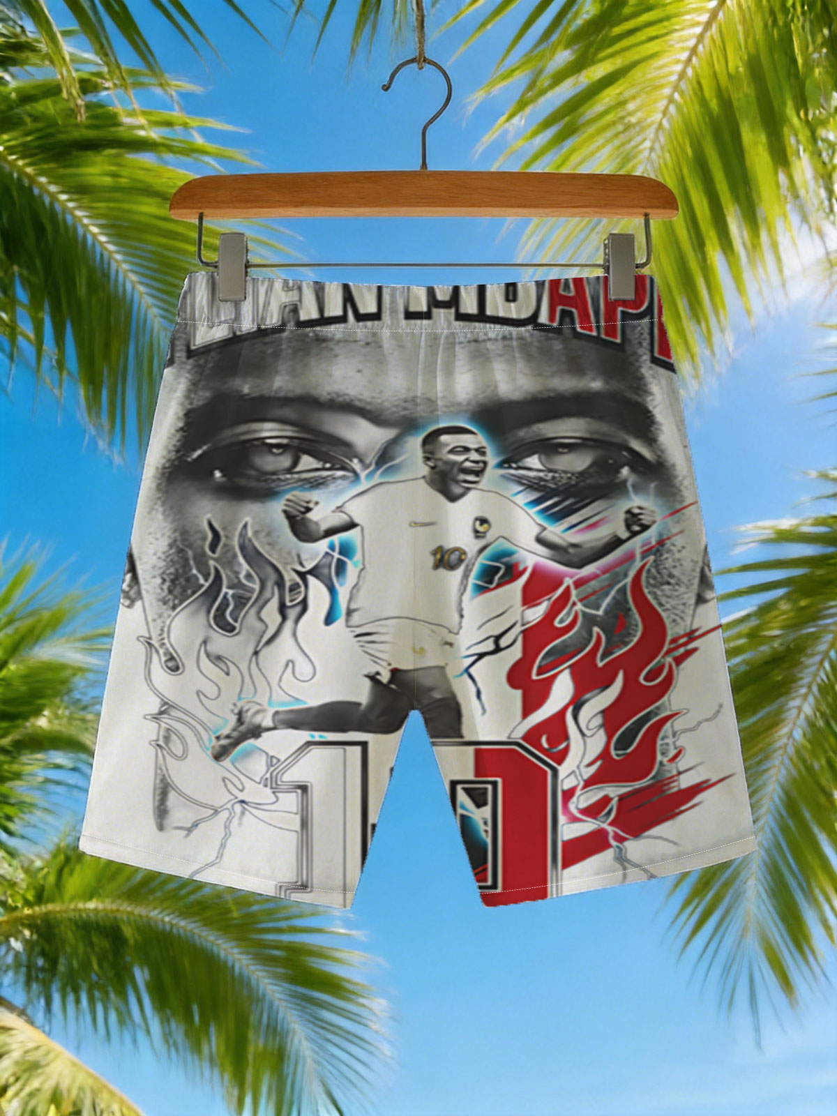 Kylian Mbappé France 2026 World Cup Jersey Design -  Beach shorts