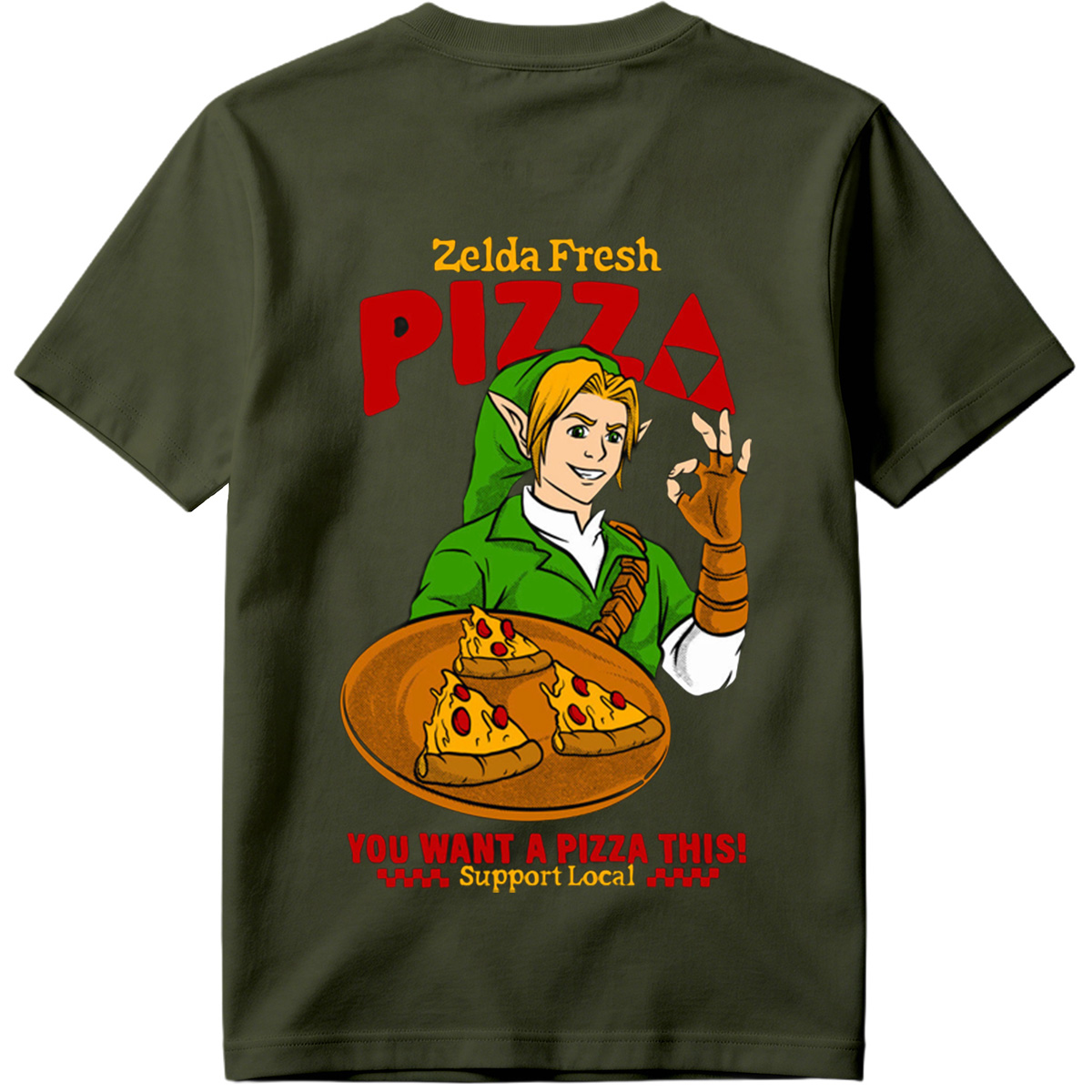 Zelda Fresh Pizza: Link Serves Pizza with a Smile - Tee