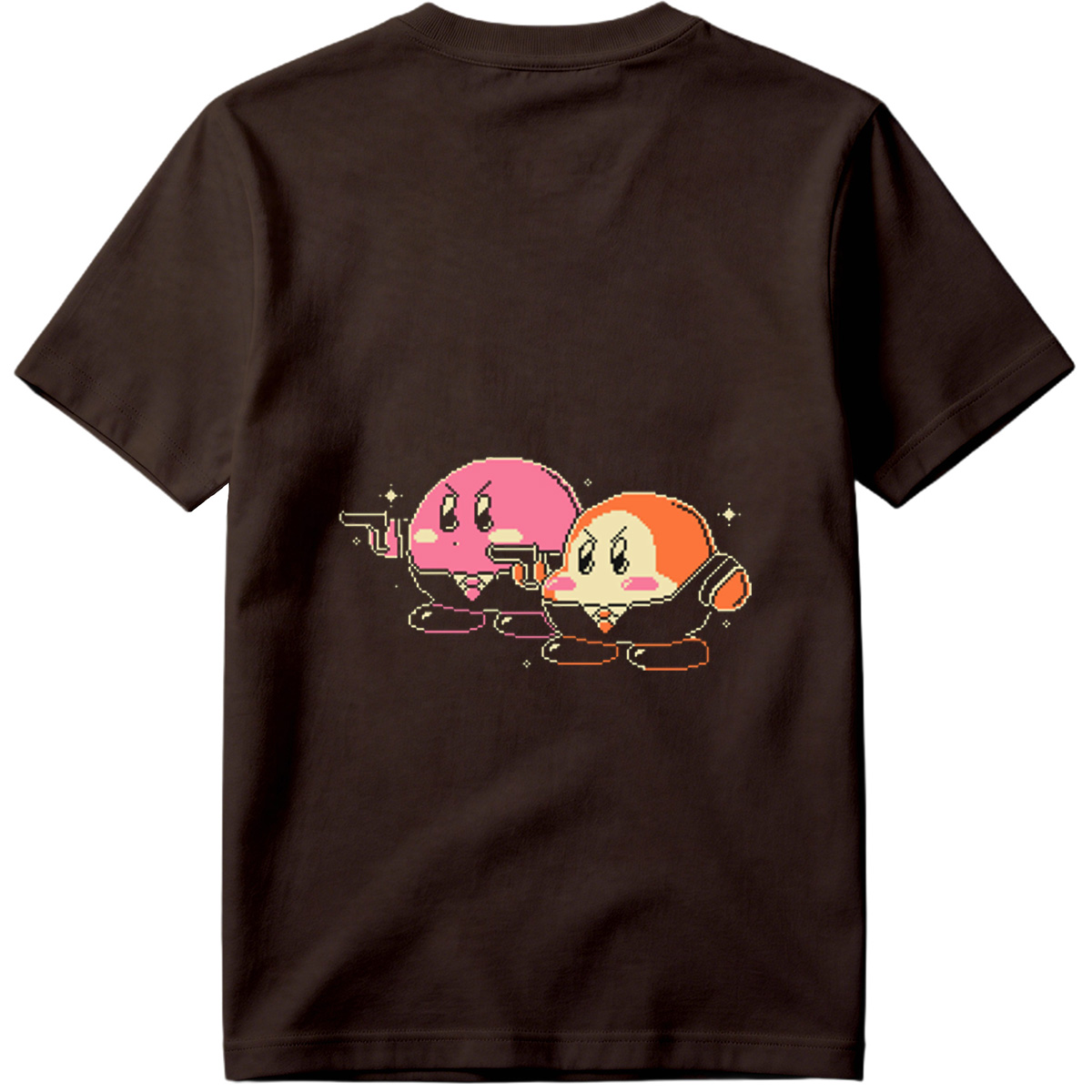Kirby and Waddle Dee in Pixel Art Style - Tee